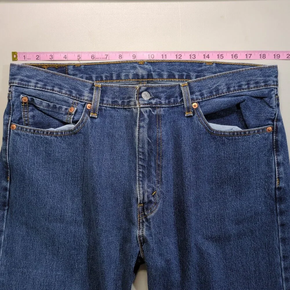Levi’s 505™ Regular Fit Straight Leg Jeans Men’s 38x32 Blue Denim